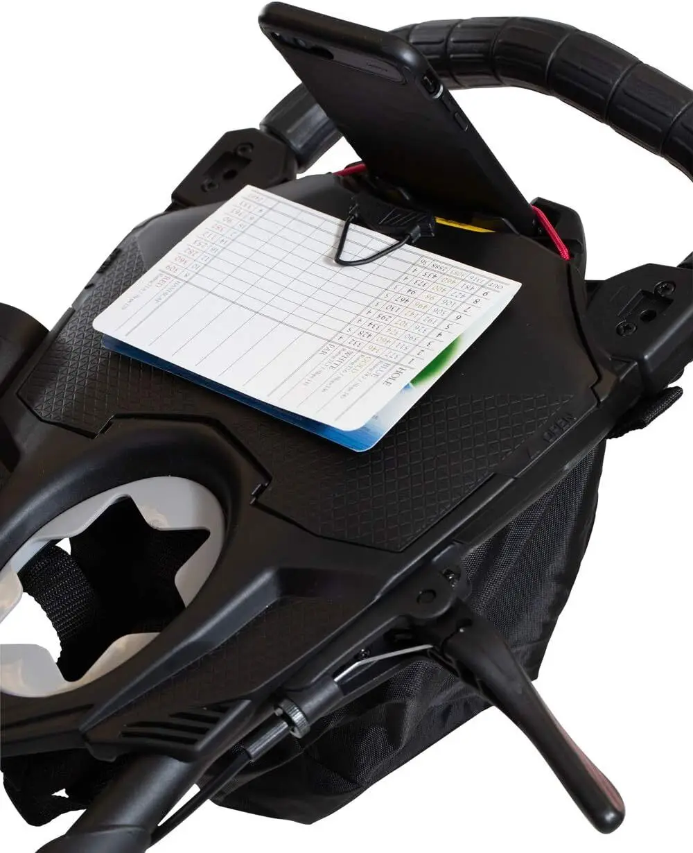 Bag Boy Nitron 3 Wheel Golf Push Cart, Easy 1 Step Open and Fold, Scorecard Console, Beverage Holder, Mobile Device Holder, Hand