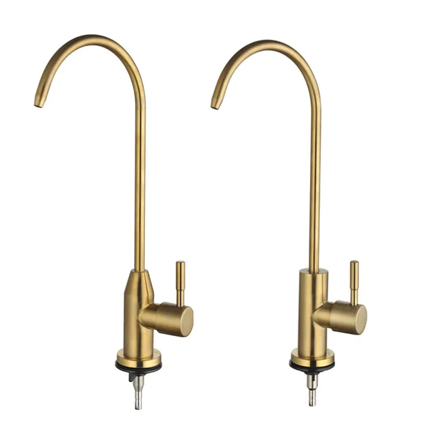 Robinet D'eau Potable à Osmose Inverse 1/4" - Rotation 360° - Acier Inoxydable - Pour Systèmes De Filtration Sous évier