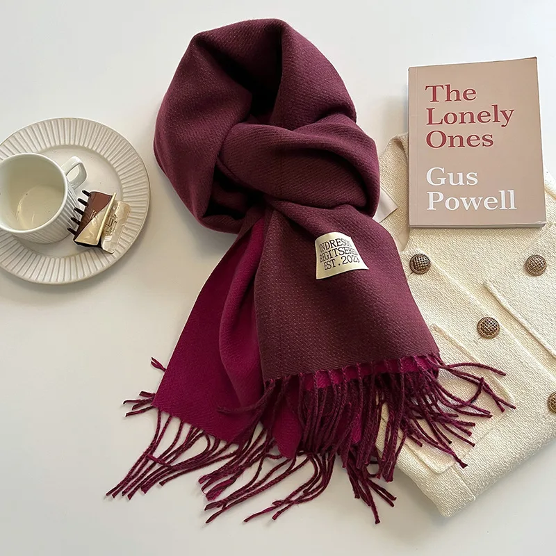Koreanische mode Schals Einfarbig Schal Pashmina Fühlen Tücher Und Wraps Für Abendkleider Frauen Herbst Winter Decke Große – Detail 13