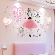 

Creative Balloons Wall Stickers DIY Cartoon Girl Wall Decals for Kids Rooms Baby Bedroom Children Nursery House Decoration