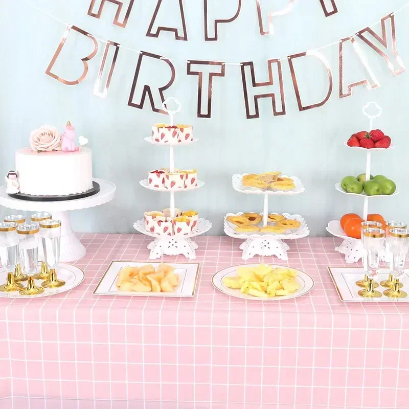 European Style Cake Display Stand Removable Dessert Tray Birthday Party Cake Snack Fruit Plate Display Stand Party Decorations