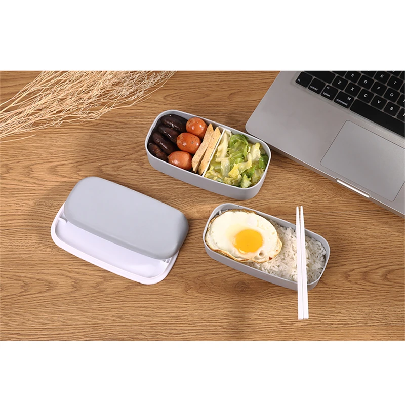 Description Picture 3 of itemNew Double-layer Bento Box Portable Leak-proof Food Storage Container Sealed Picnic School Office Lunch Box Microwavable