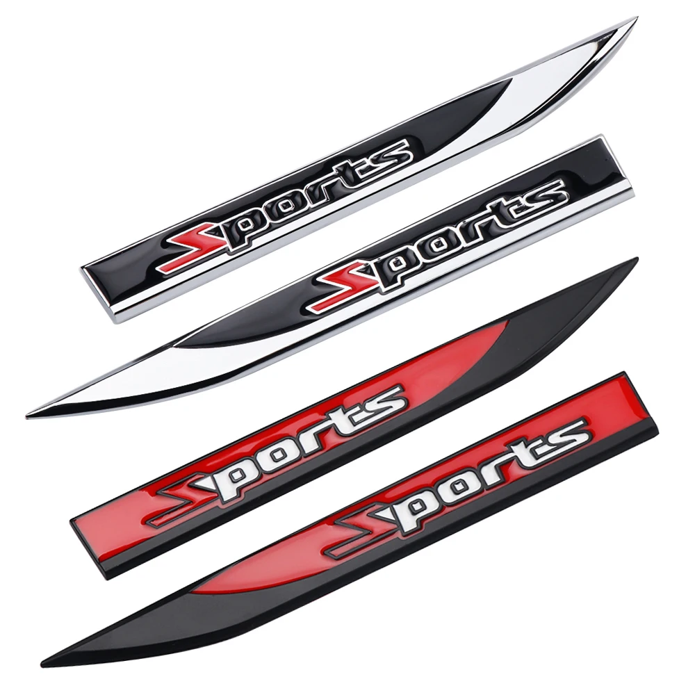 2Pcs Sports Badge Car Body Side Fender Decor Stickers Per Audi Volkswagen Vw Bmw Honda Suzuki Mazda Subaru Seat Cupra Volvo Kia