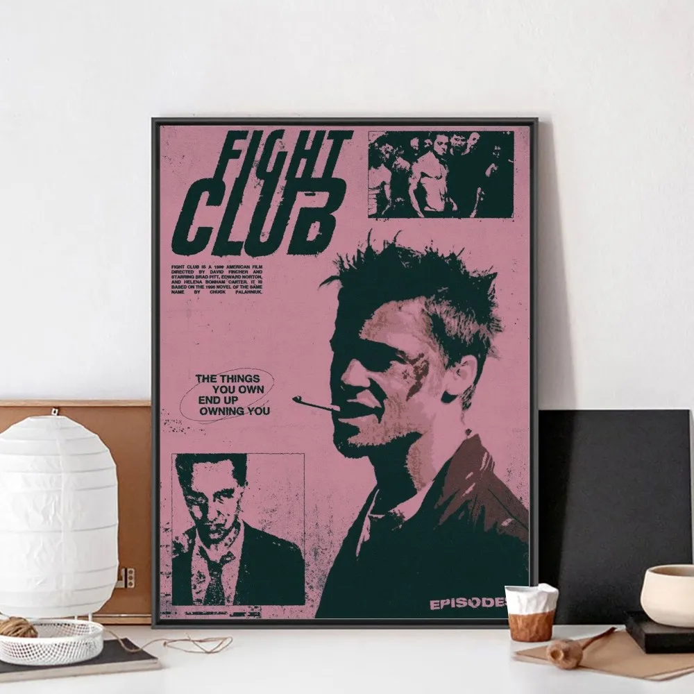 Fight Club Poster No Framed Poster Kraft Club Bar Paper Vintage Wall Art Painting Bedroom Study Stickers vintage posters poster prints movie poster