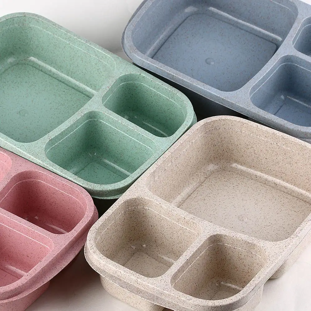Food lunch box Portable eco-friendly wheat straw boxes picnic storage box fruit container compartmentalized lunchbox kids adult