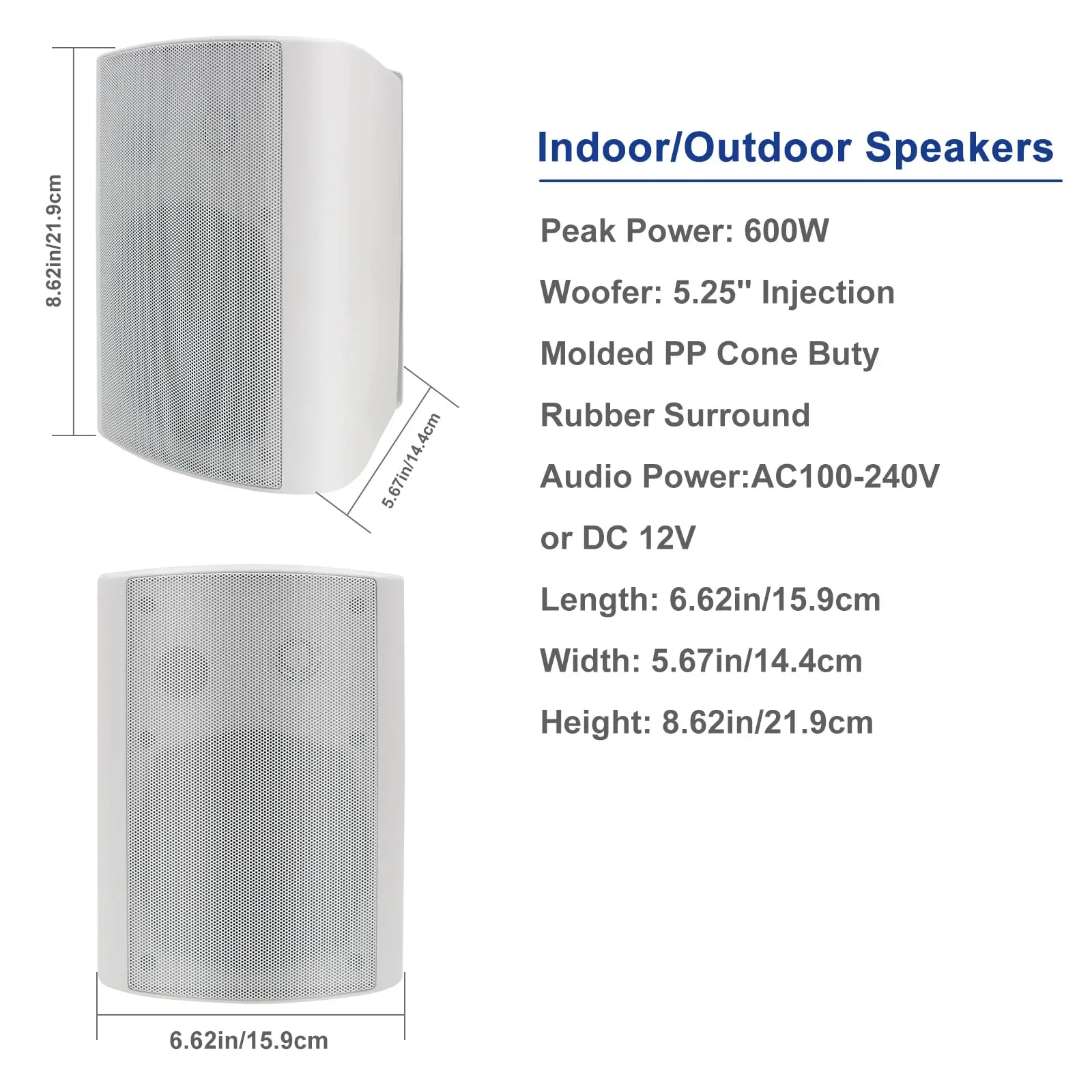 5.25 in 600W Passive Wall Mount Speakers 4