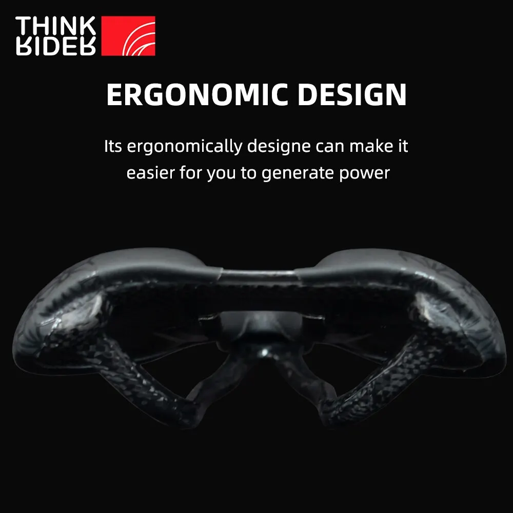 Bicycle Saddle ThinkRider TR03 Full Carbons Fiber Ultralight 116g High Performance Open SuperFlow MTB Road Race