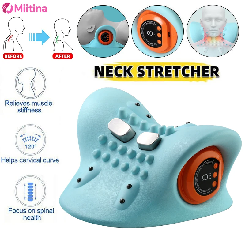 EMS Massager Multifunctional Infrared Heating Airbag Neck Traction Vibration Cervical Spine Shoulder Support Relax_voghion.com