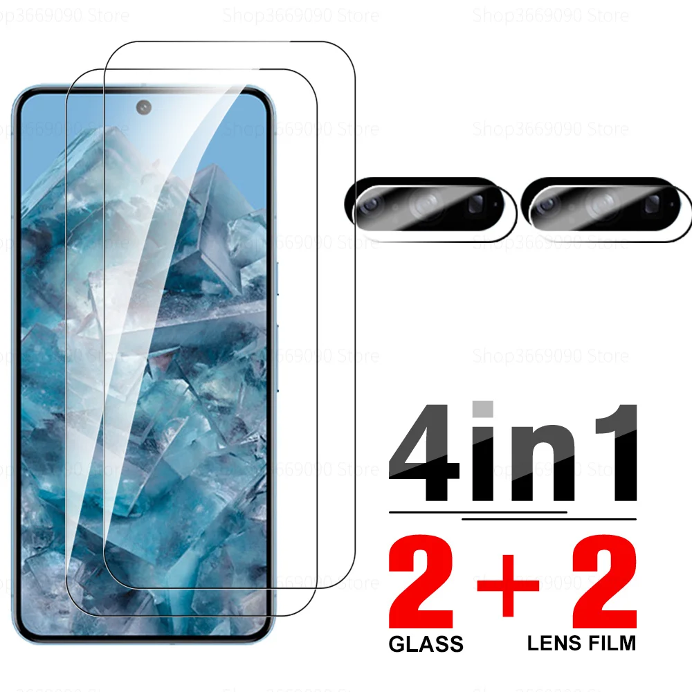 4-in-1 Tempered Glass Case with Screen and Camera Lens Protection