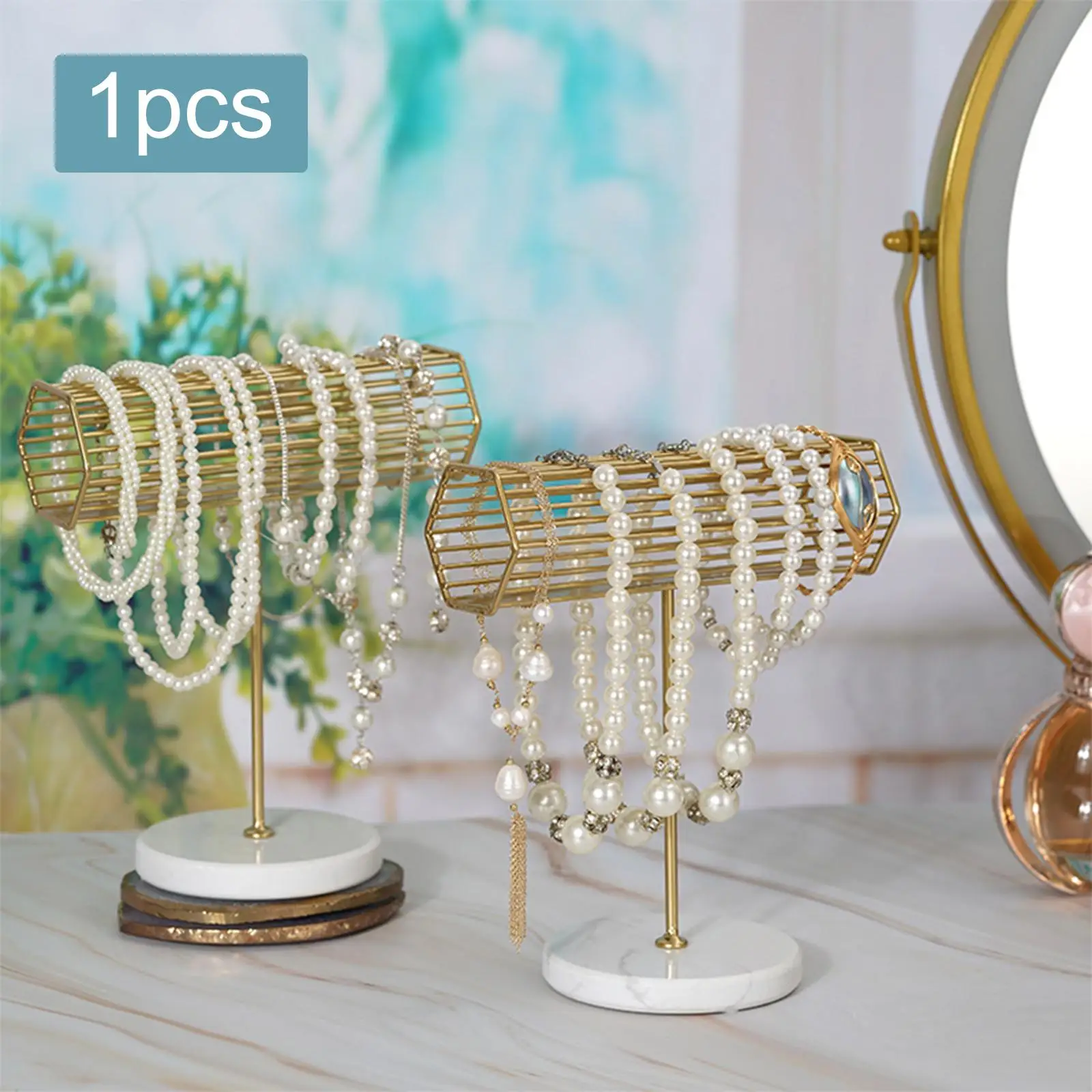 Wooden Base Bracelet Holder Stand Modern Scrunchies Hanger Elegant