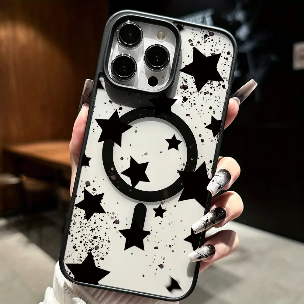 Magnetic Matte Five-Pointed Star Phone Case with Magsafe Compatibility