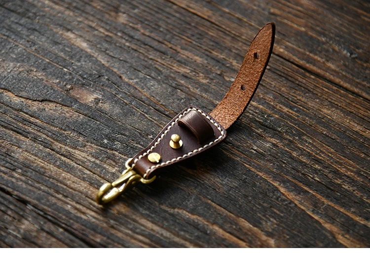 100 % echtes Leder Schlüsselhalter für Männer männlich Vintage handgemachte EDC Taille hängen Gürtelschlaufe Schlüsselanhänger Clip Schlüsselhaken Kette Schnalle – Detail 25