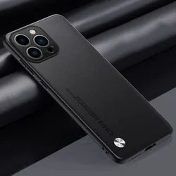 Luxury Ultrathin Leather Phone Case - Shockproof Soft Back Cover - iPhone 15 (Black)