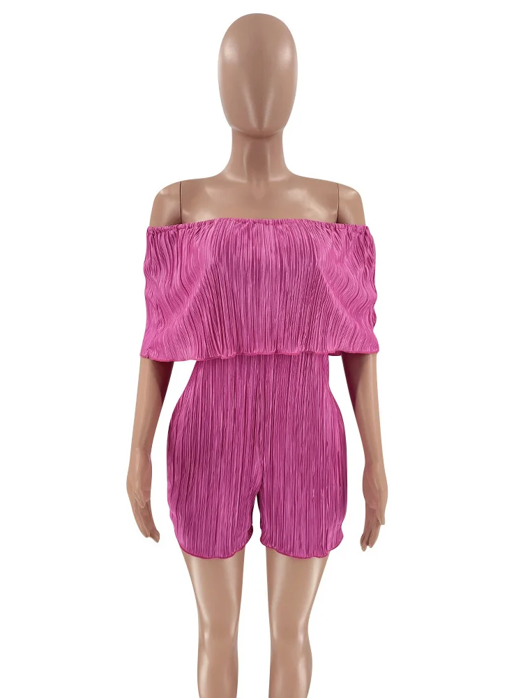 Wmstar Romper Women Jumpsuit Clothing Solid  Loose Off Shoulder Casual Sweet  Shorts Playsuits New Summer Wholesale Dropshipping