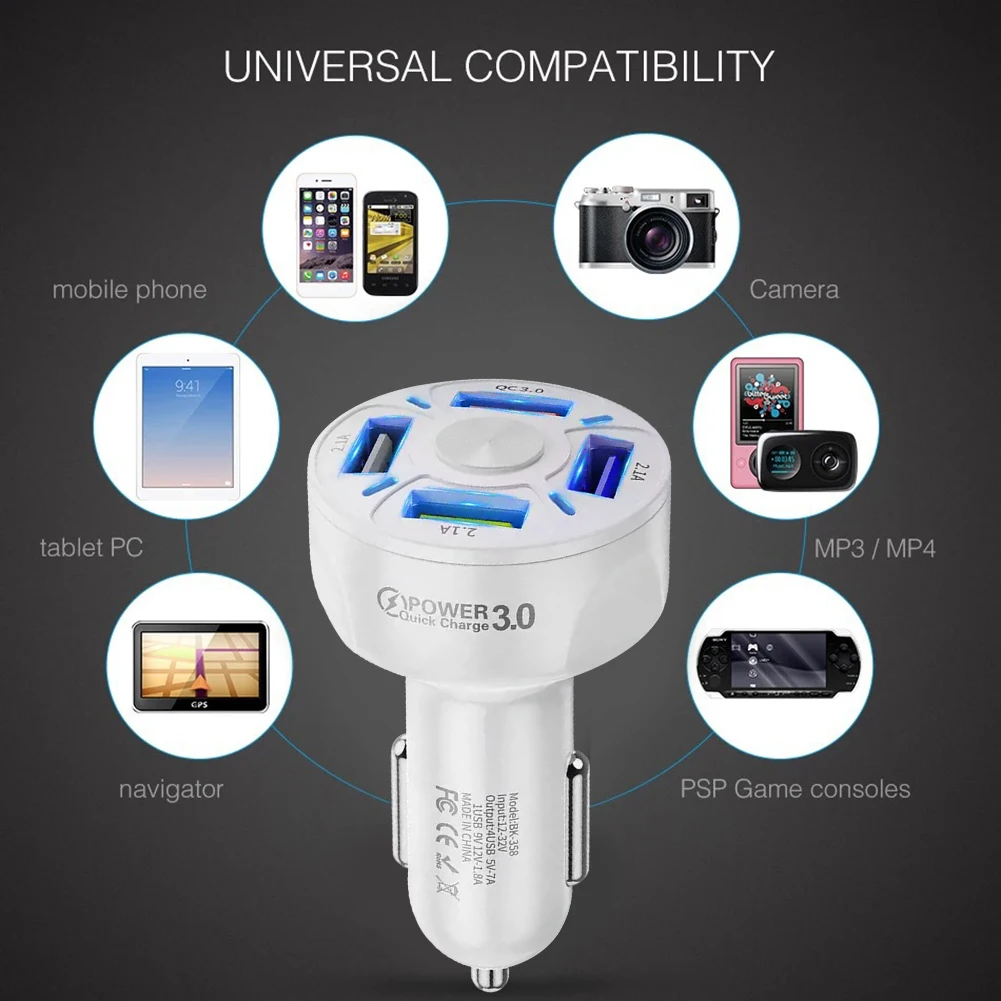  USB   , QC 3.0, ޴ ׼, 4 Ʈ, 35W