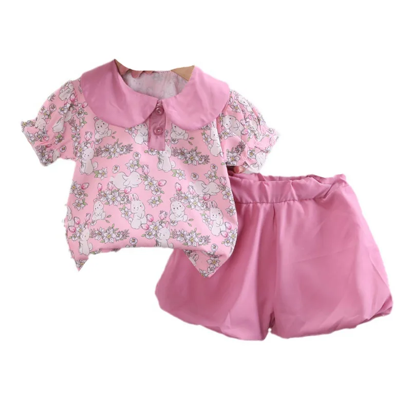 

New Summer Fashion Baby Clothes Children Girls Cartoon T-Shirt Shorts 2Pcs/Sets Toddler Casual Costume Infant Kids Tracksuits