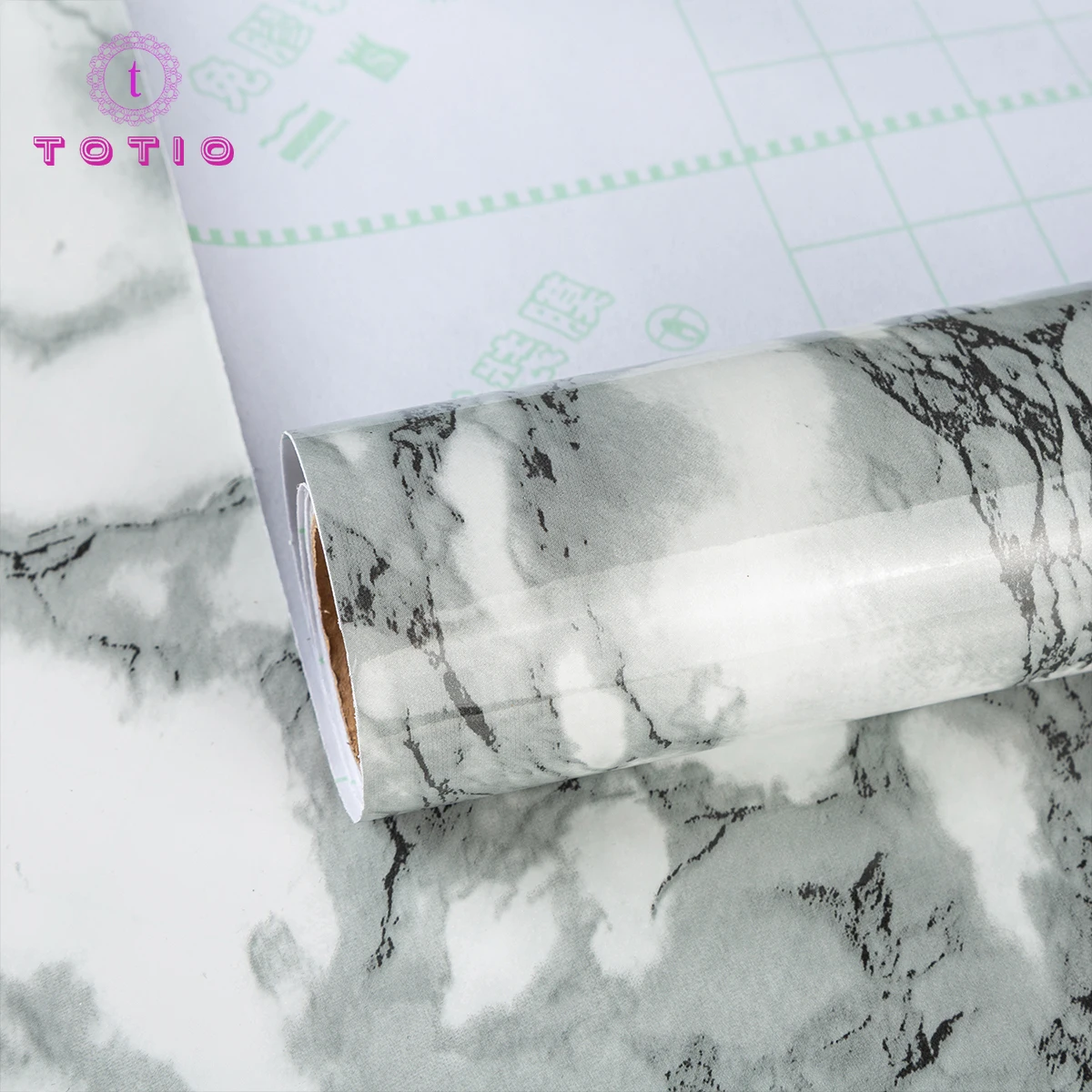 TOTIO White and Grey Marble Wallpaper Peel and Stick Waterproof Self Adhesive Vinyl Paper for Furniture Bedroom Living Room Wall grid self adhesive geometric wallpaper for modern wall peel and stick vinyl contact paper for wall renovation furniture sticker