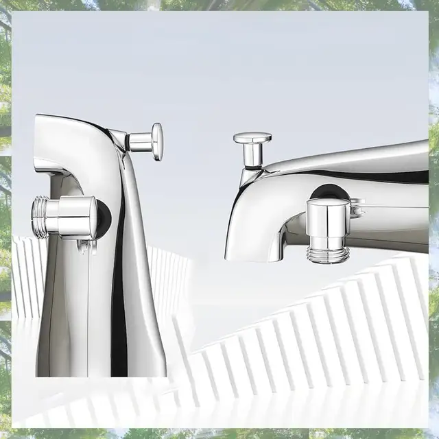 ก๊อกน้ำอ่างอาบน้ำพรีเมียมพร้อมตัวเปลี่ยนทิศทางน้ำ, ก๊อกน้ำอ่างอาบน้ำพร้อมตัวเปลี่ยนทิศทางน้ำสำหรับฝักบัวและประแจหกเหลี่ยมเหมาะกับท่อทองแดงขนาด 1/2 นิ้ว, 5.3 นิ้ว 6