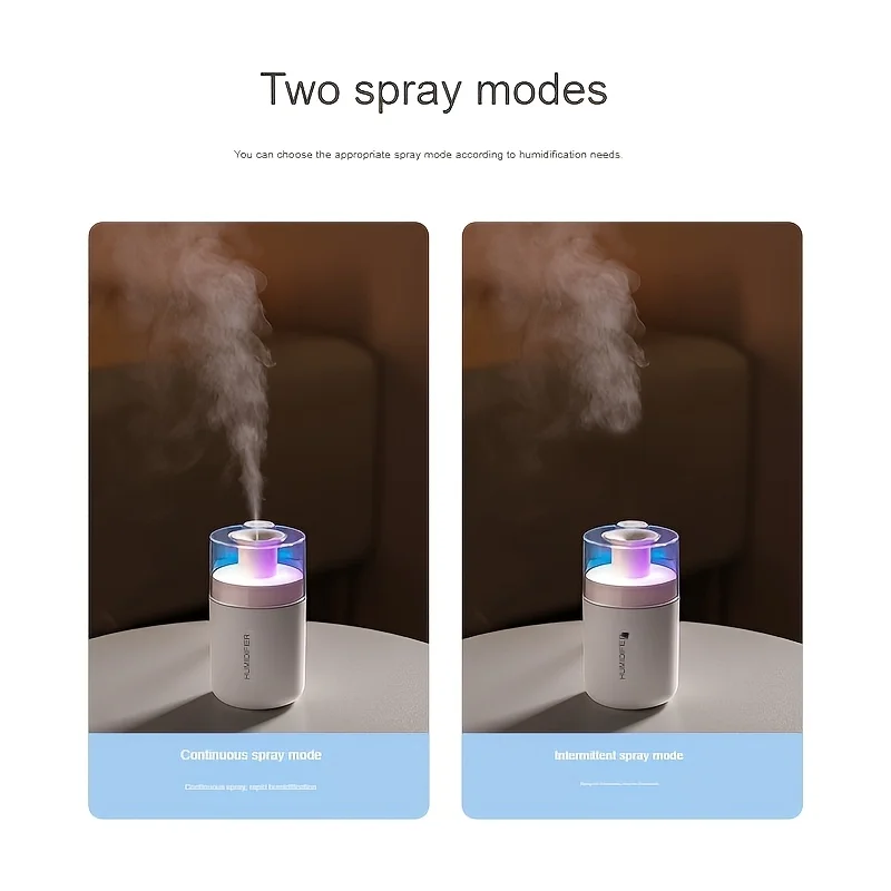 Compact Humidifier with Colorful Ambient Lighting and High Mist Output
