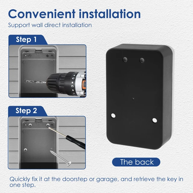 Wall Mounted Key Lock Box Weatherproof Combination Key Box with Code Portable Key Organizer for Indoor Outdoor Home Office 4