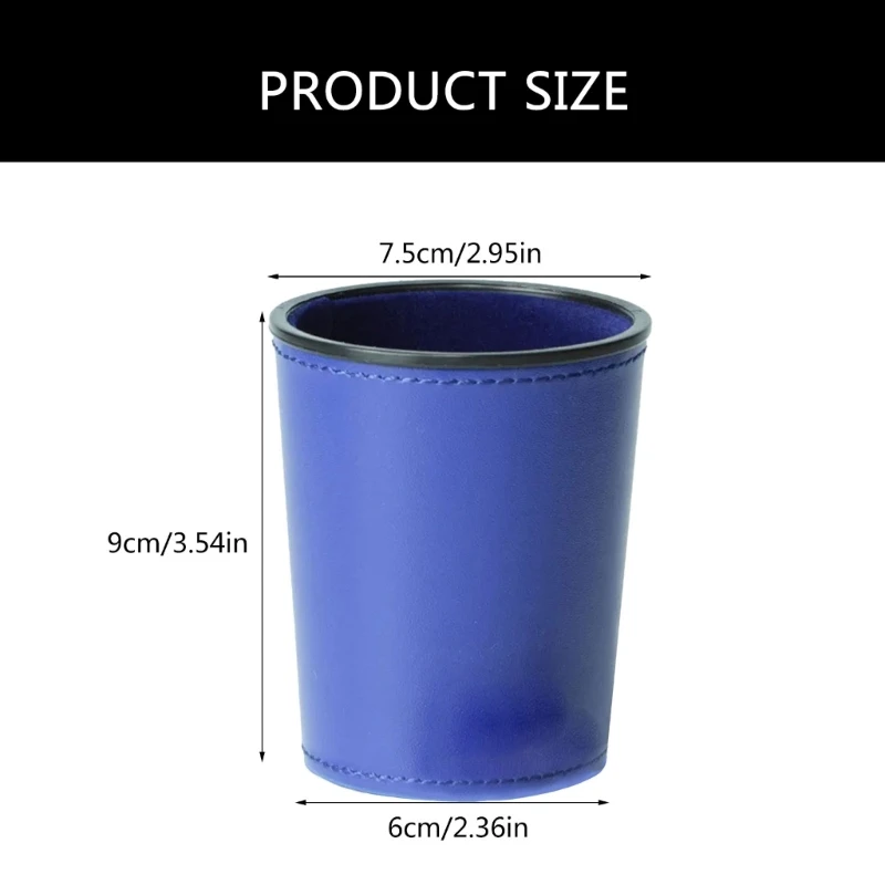 PU Leather Dices Cup Flannel Interior Quiet Shaker Cup Entertainment Dices