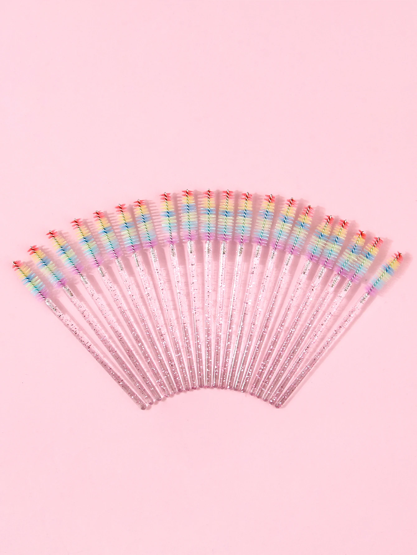 50pcs 컬러 속눈썹 브러쉬 래쉬 마스카라 완드 속눈썹 경기자 가짜 속눈썹 연장 도구 구부릴 수있는 눈썹 브러쉬 빗 LAUKISS