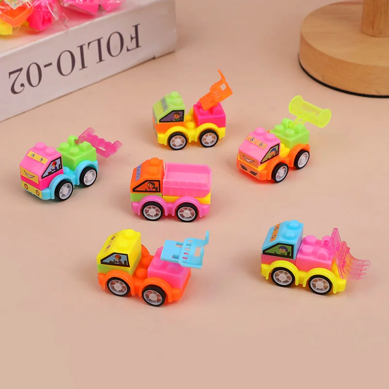 12/24Pcs DIY Puzzle Building Block Car Construction Vehicle Toys Kids Birthday Party Favors Goodie Pinata Fillers Christmas Gift