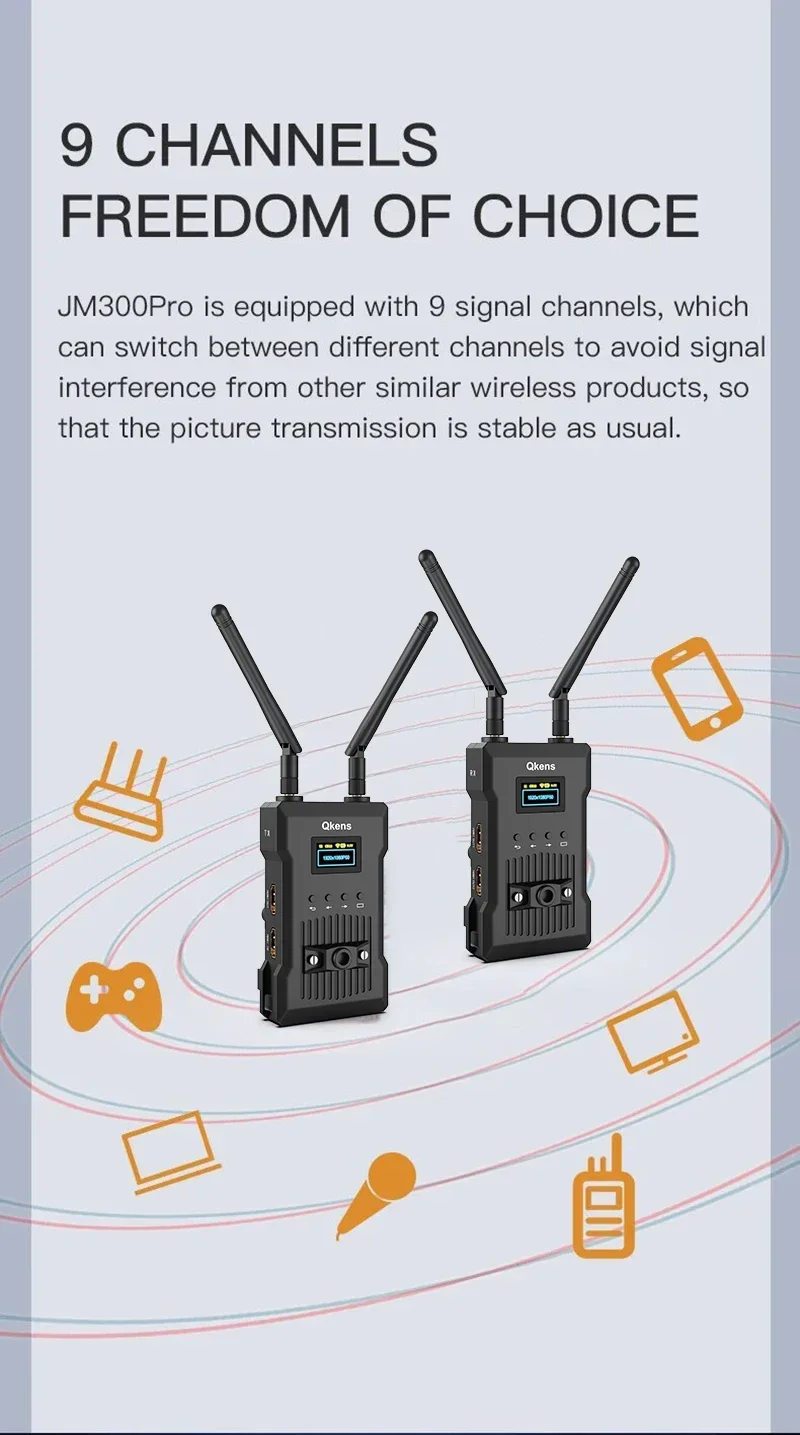200M 4K Wireless Transmission System Video Transmitter Receiver Dual HDMI Extender for Camera Live Streaming Laptop To Monitor