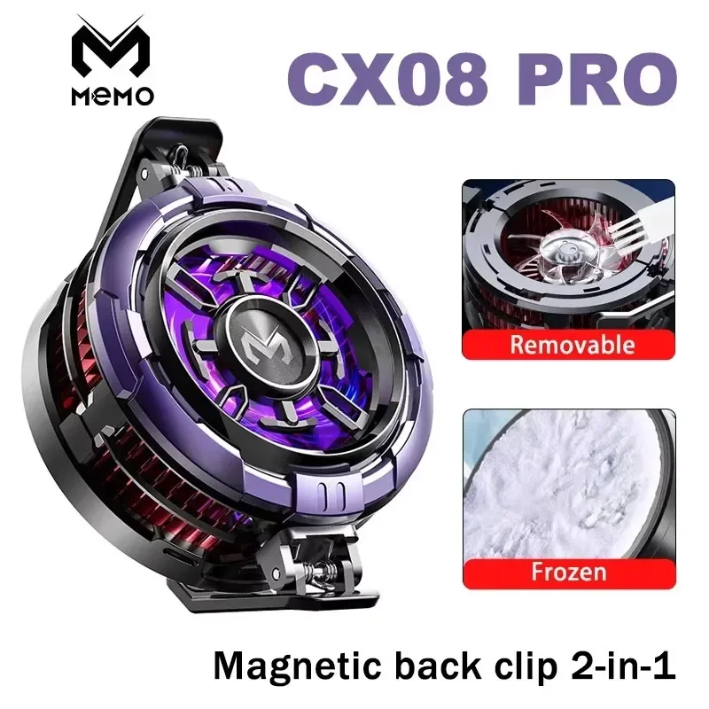 마그네틱 백 클립 유니버설 2 IN 1 메모 CX08 CX07 폰 쿨러 반도체 냉각 팬 냉각기 iOS 안드로이드 PUBG용