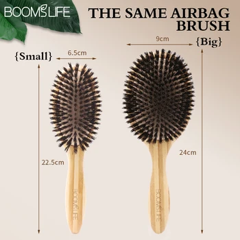 Soft Boar Bristle Bamboo Hair Brush  Women Massage Scalp Wood Comb for Hair Beauty Barber Accessories Cepillo Para Cabello