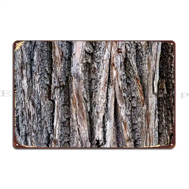 

Tree Bark Of Brown Color Metal Plaque Mural Wall Bar Cave Customize Cinema Tin Sign Poster
