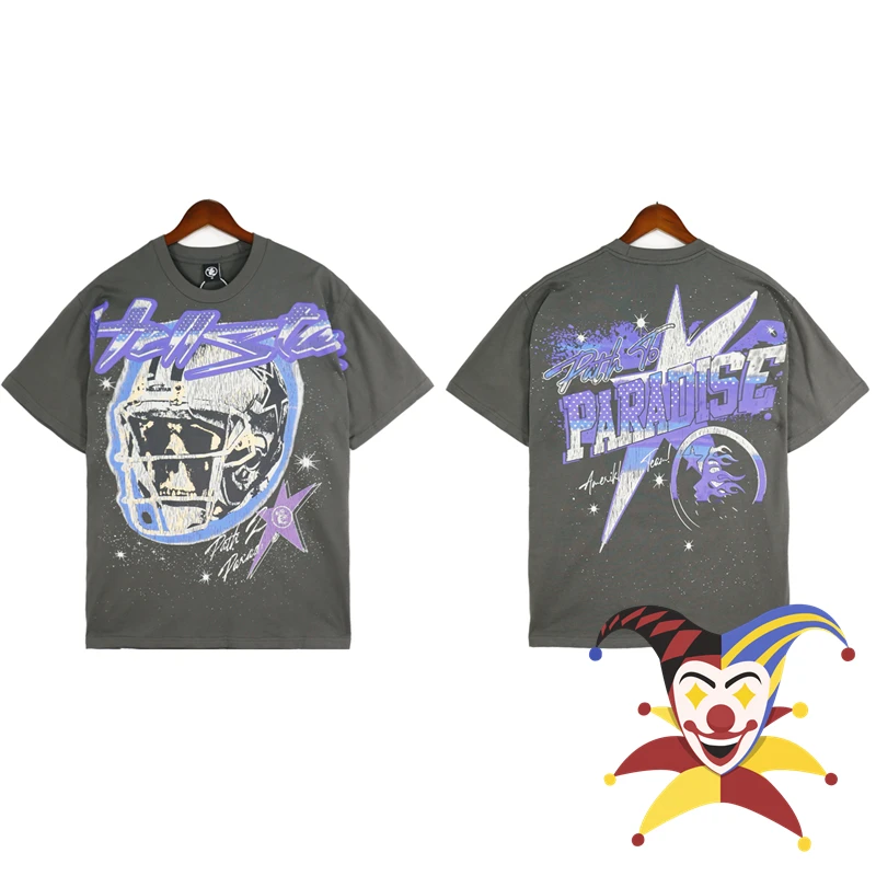 

Flame Helmet Hellstar T Shirt Men Women High Street Tee Top Oversize Short Sleeve