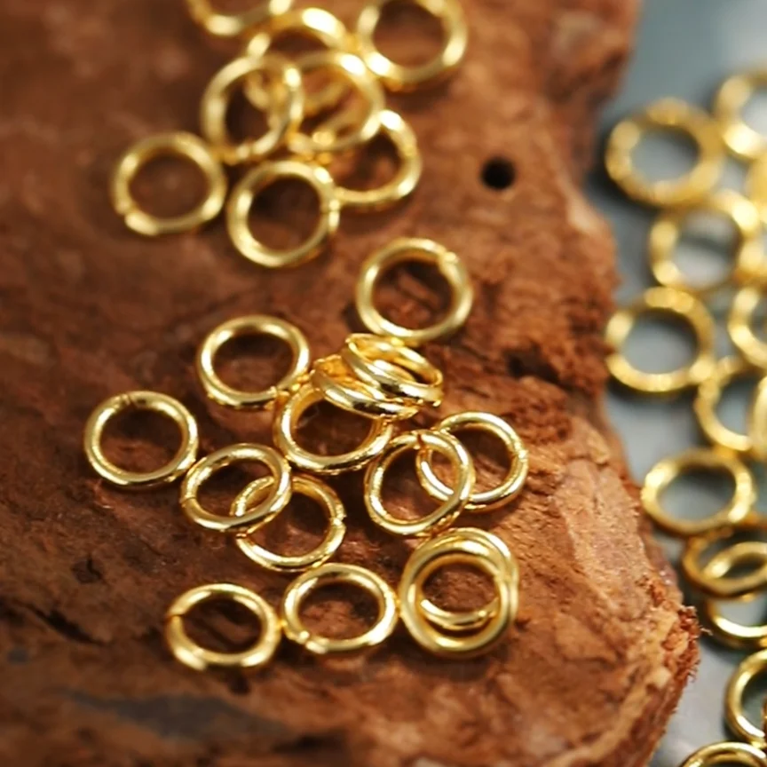 100 pièces anneau de saut en acier inoxydable 3-15mm anneaux fendus plaqués or pour la fabrication de bijoux connecteurs de chaîne accessoires de bricolage en gros