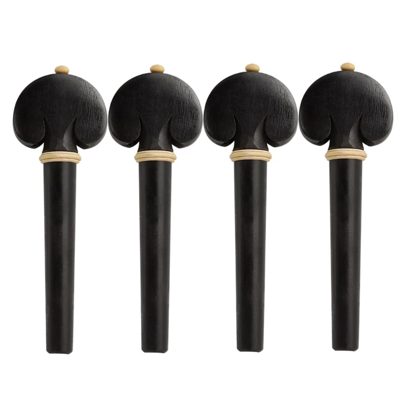 

4 Pcs Ebony Wood Cello Tuning Peg Tuner Cello Pegs Cello Shaft Handle Musical Intruments Parts & Accessories Durable