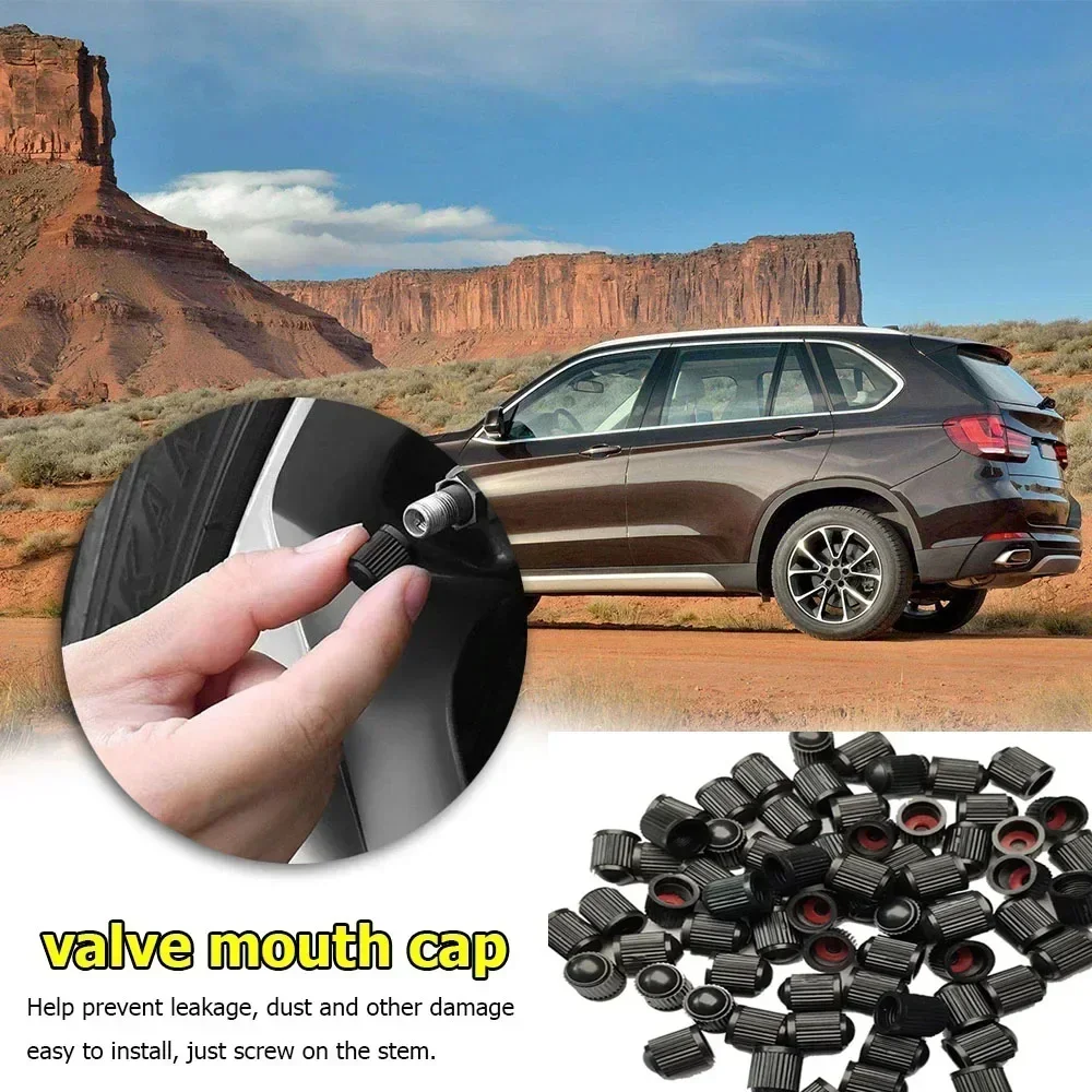 자동차 타이어 밸브 플라스틱 검은 자전거 타이어 밸브 모자 O 인감 링 돔 모양 먼지 밸브 자동차 자전거 오토바이 1000/4PCS