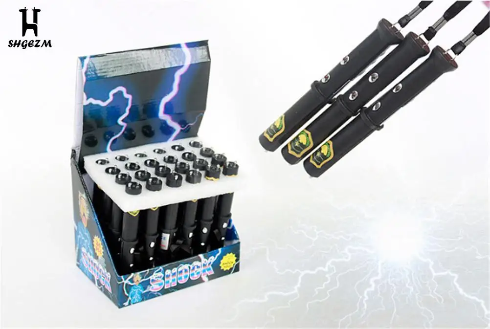 Electric Shock Batons Stick Flashlight Joke Prank Trick Toy For April Fool Day Utility Gadget