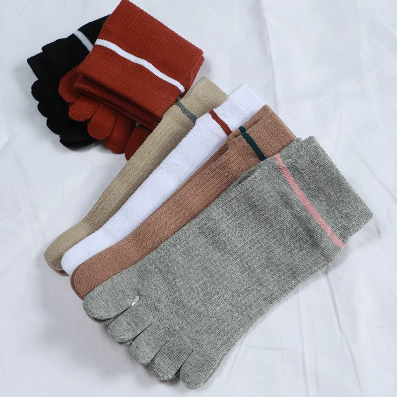 5 Pairs Short Woman Solid Cotton Ankle Socks with Toes Japanese Style Breathable Casual Sport Five Finger Socks Girls Fashions