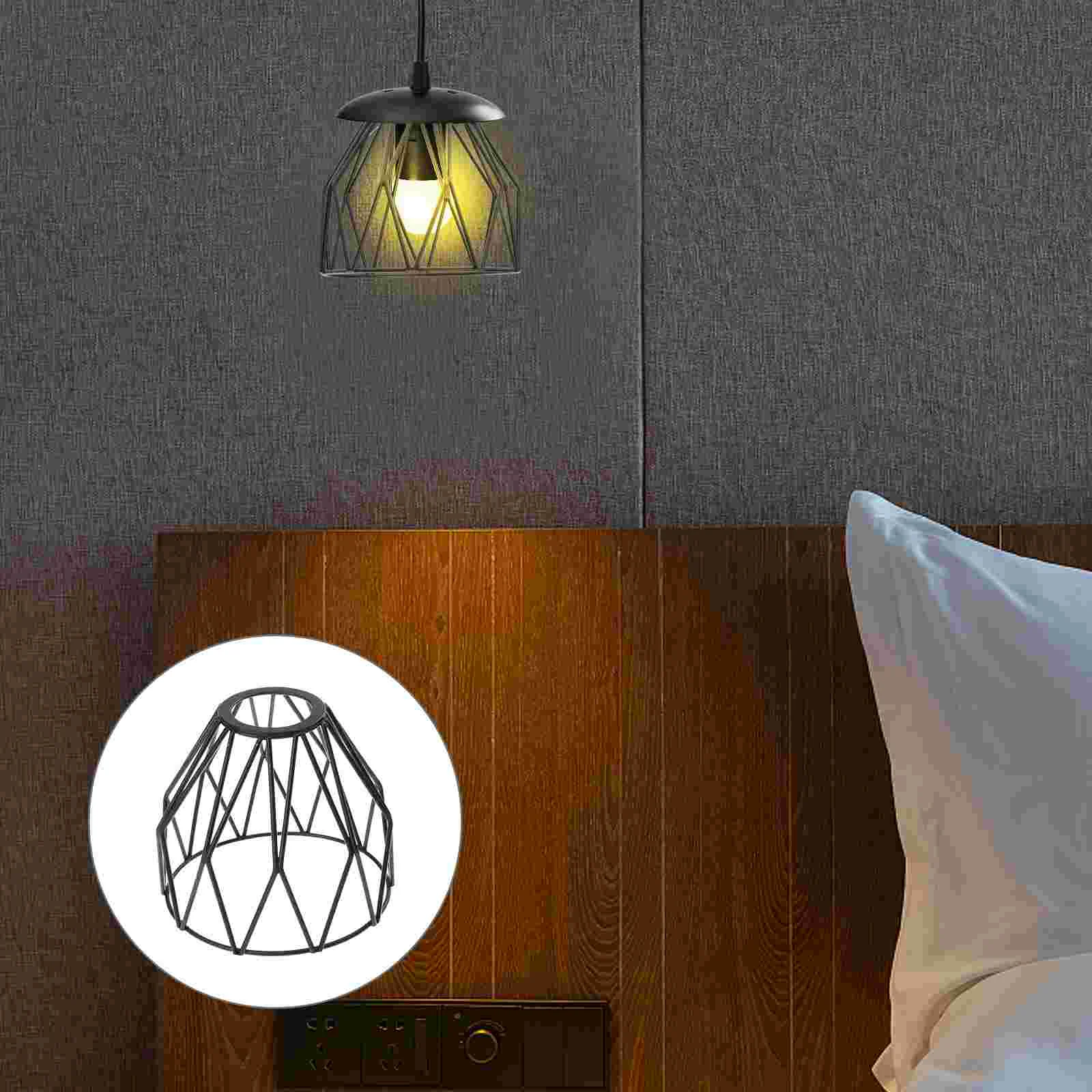 

Iron Wire Lamp Shade Metal Wire Lamp Basket Industrial Light Bulb Cage Vintage Open Style Lamp Guard Ceiling Fan