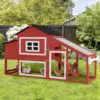 Mobile Chicken House with with Wheels, Outdoor Hen House Poultry Cage with Nesting Box, Leakproof Pull Out Tray and UV-Resistant 1