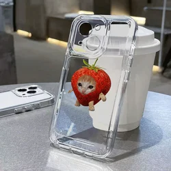 Whimsical Cherry Strawberry Cat Couple Soft Phone Case - Redmi 15C 4G （171mm） (TSK - S1006T1)