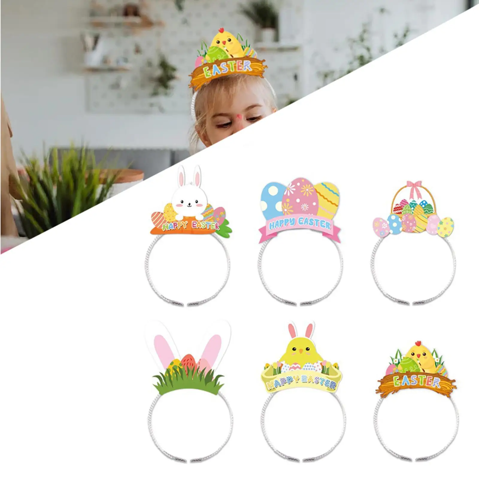

6 Pieces Easter Theme Headband Easter Hairbands for Halloween Performance Party Birthday