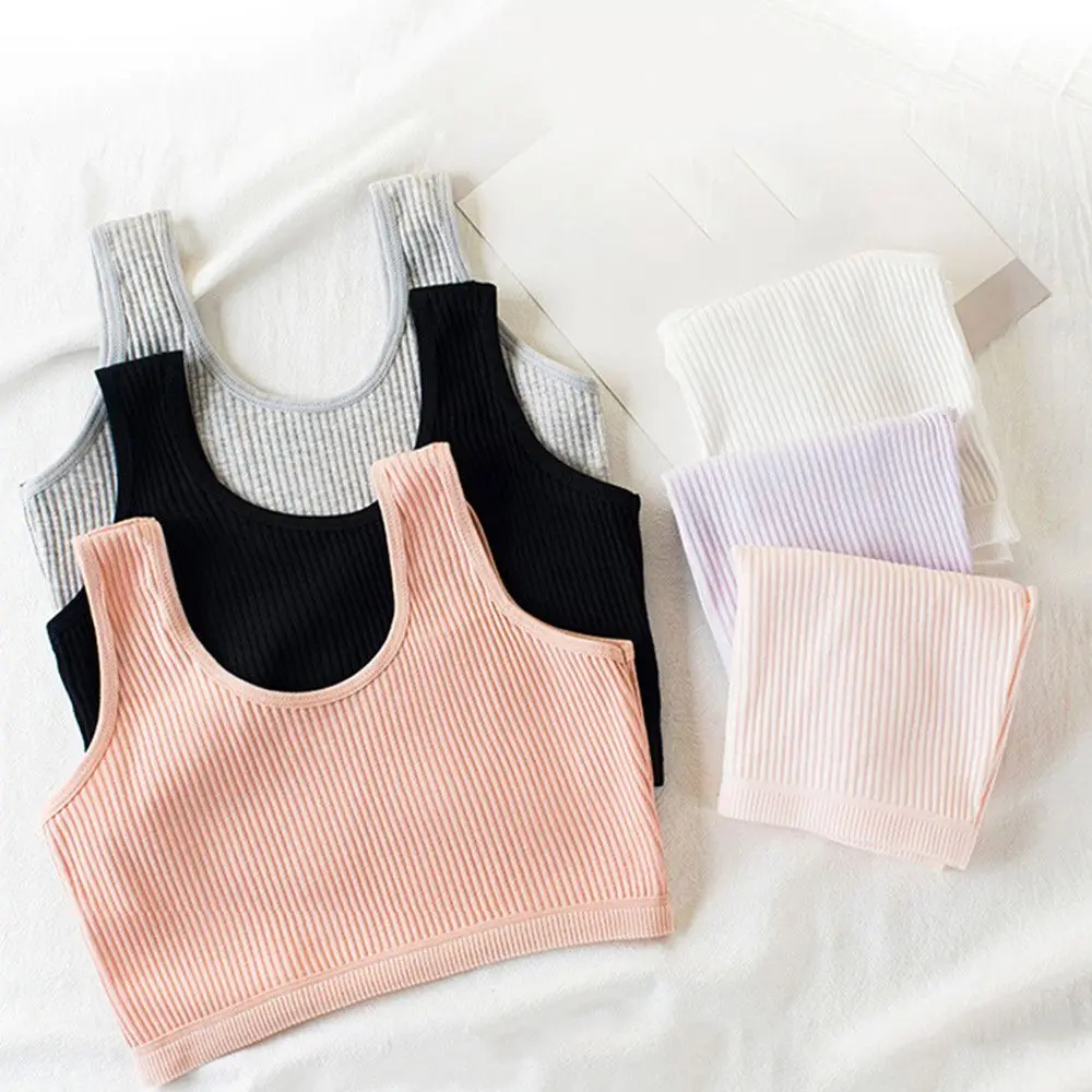 Girls Training Bra Kids Underwear Cotton Teenage Confortable Breathable Growth Period Sport Bra Soft Camisole for 8-16 Years