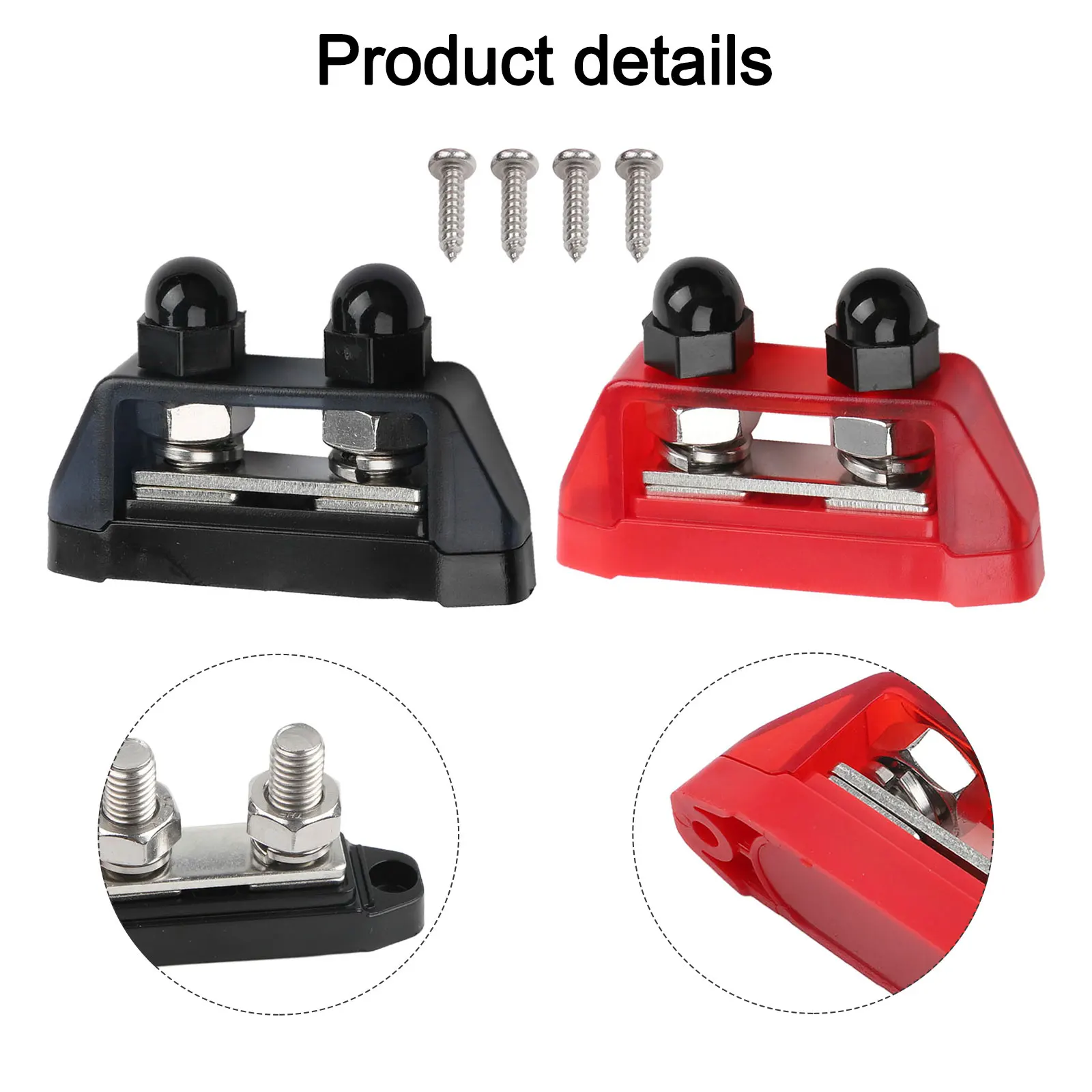 배터리 연결 해양 전기 버스바 3 8인치 듀얼 스터드 버스바 12-48V DC 기능 헤비듀티 케이블 터미네이션