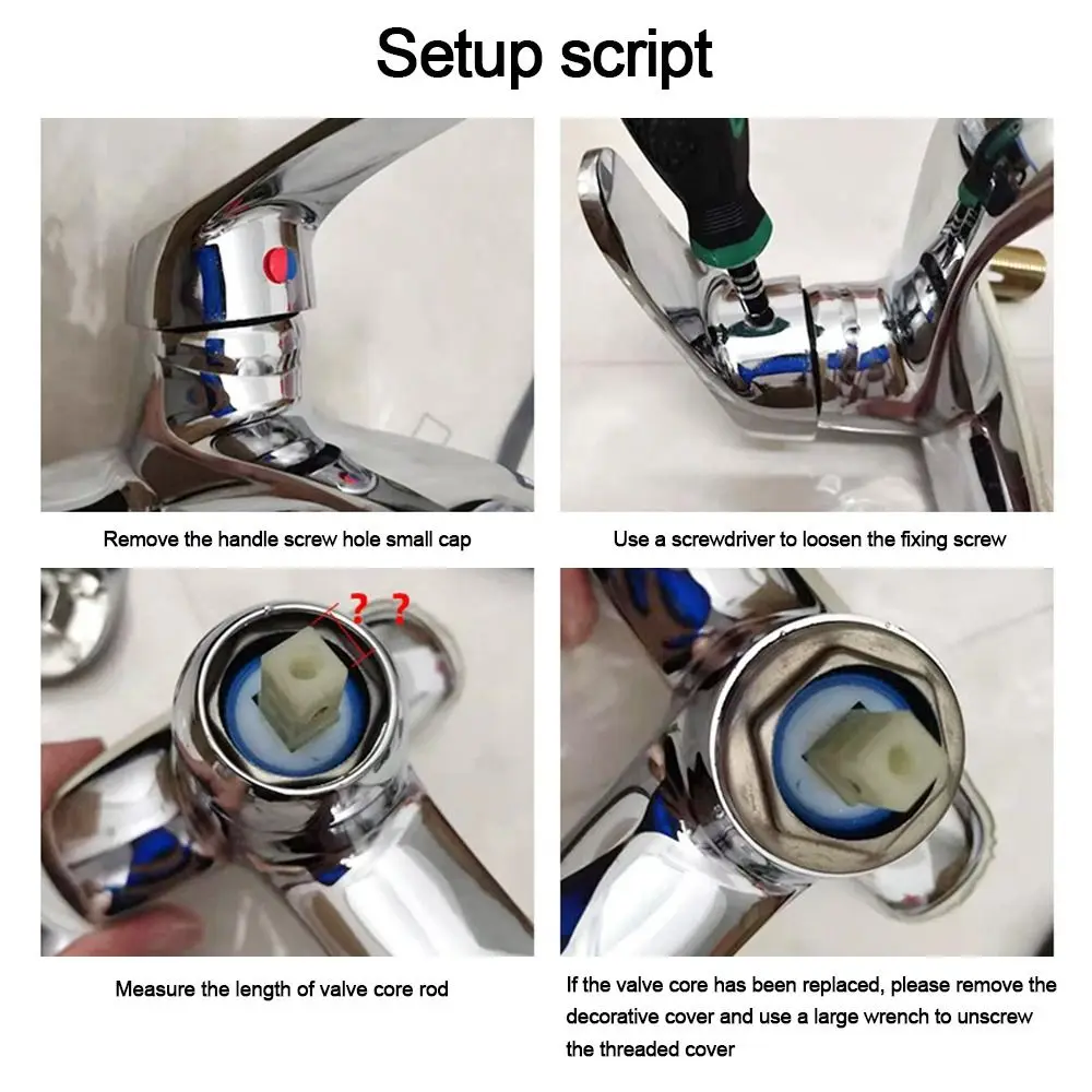 Kitchen Faucet Handle Bathroom Basin Tap Replacement Cover 35/40mm Spool Faucet Switch Handle Taps Repair Accessories