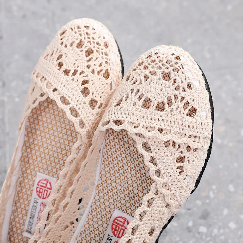 Women shoes fisherman shoes woman mesh breathable flat soft bottom women peas womans flats