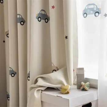 Cute Cars Pattern Curtains for Kid's Bedroom Room Darkening Kids Curtains for Living Room Privacy Curtains for Bedroom