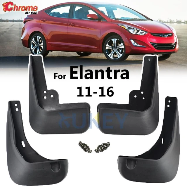  4 unids color negro delantero + trasero coche barro flaps  guardabarros personalizado para Hyundai Elantra 2011 2012 2013 2014 2015  2016 2017 : Automotriz