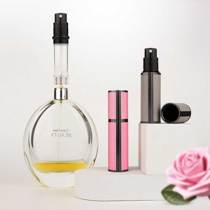5ml Leather Perfume Dispenser Bottle Refillable Atomizer Travel Spray Ultral Fine Mist Fragrance Container