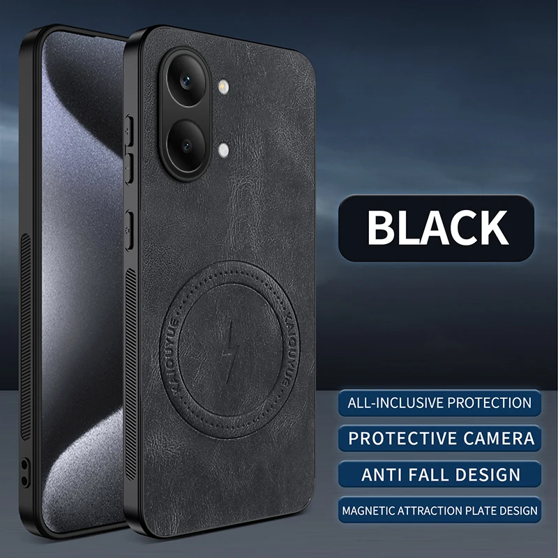 Luxury PU Leather Magnetic Protective Back Cover - Premium Phone Shell Case