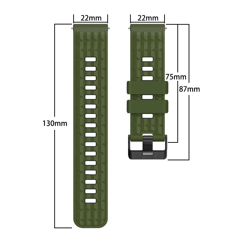 Two-Tone Silicone Quick Release 22mm Sport Watch Band
